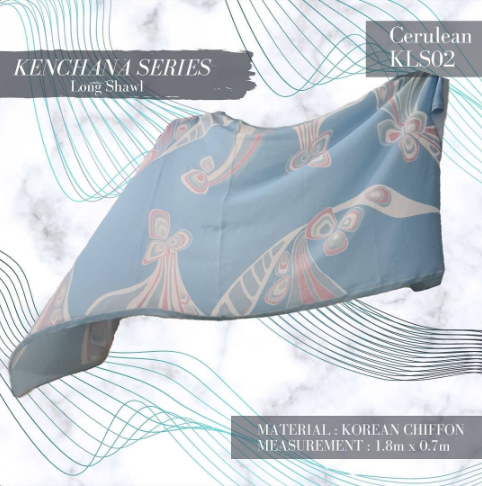 Cerulean Long Shawl