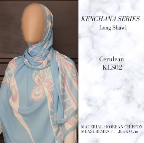 Cerulean Long Shawl
