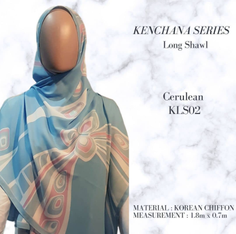 Cerulean Long Shawl